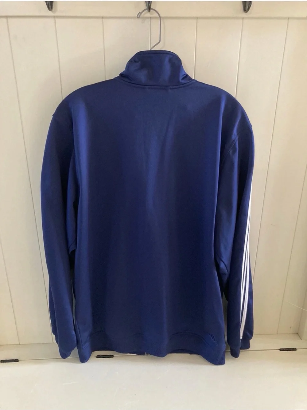Men's Adidas Full Zip Athletic Track Jacket 3 Stripe - Navy Blue - Size Medium